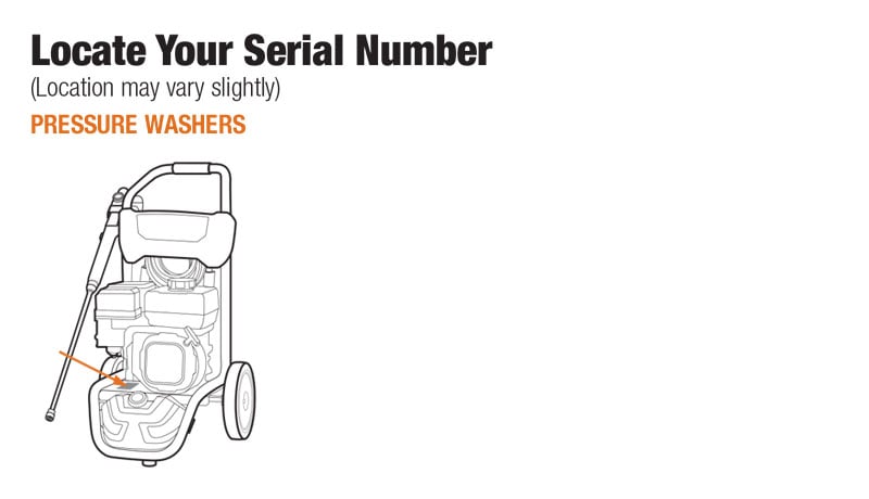 Find the serial number on a Generac pressure water product